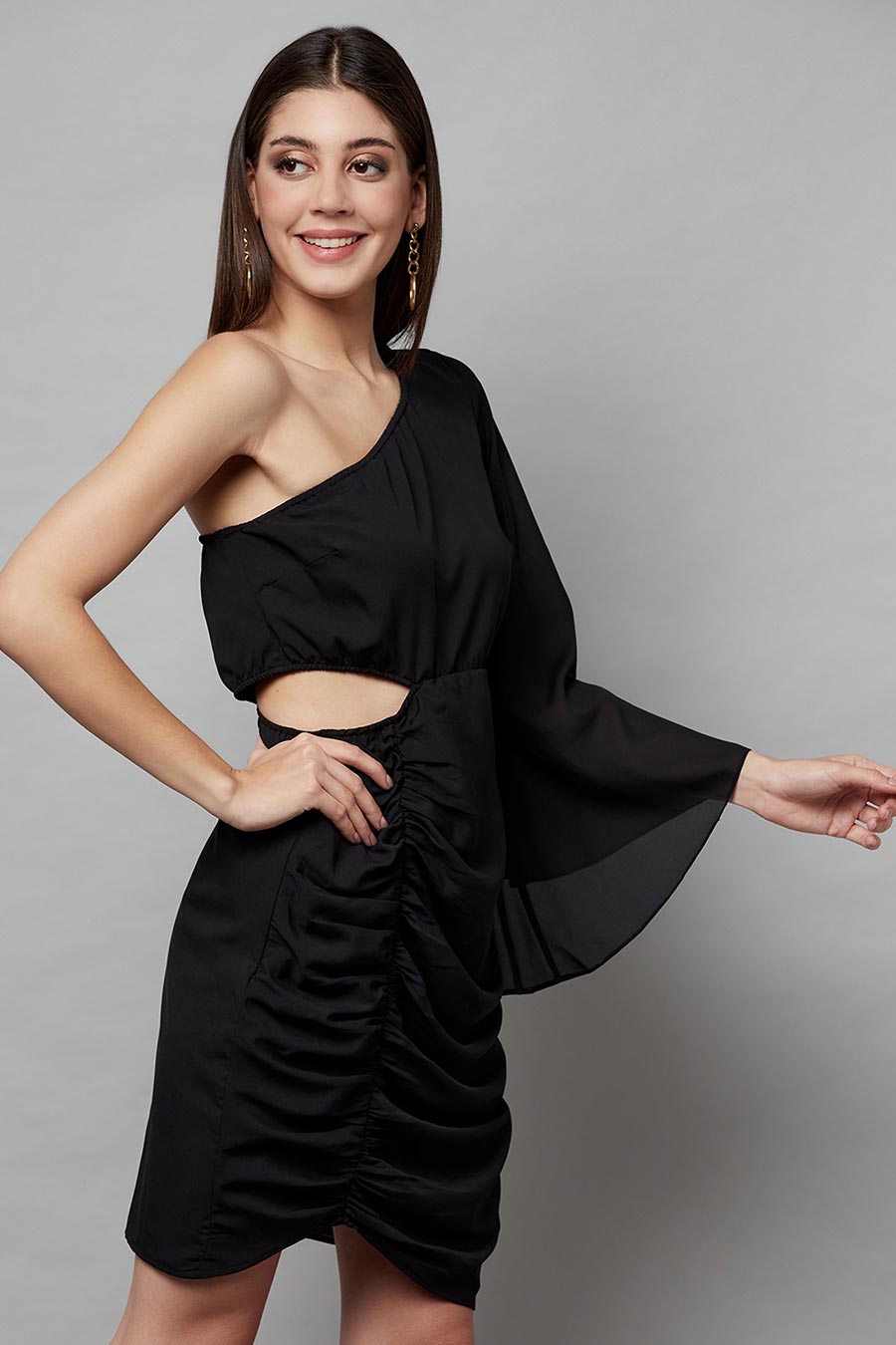 Black Ruched Dress