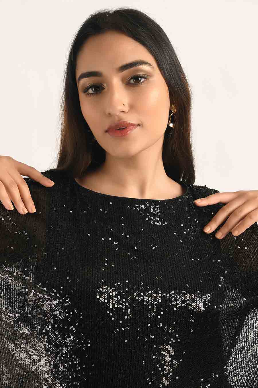 Black Sequinned Dress