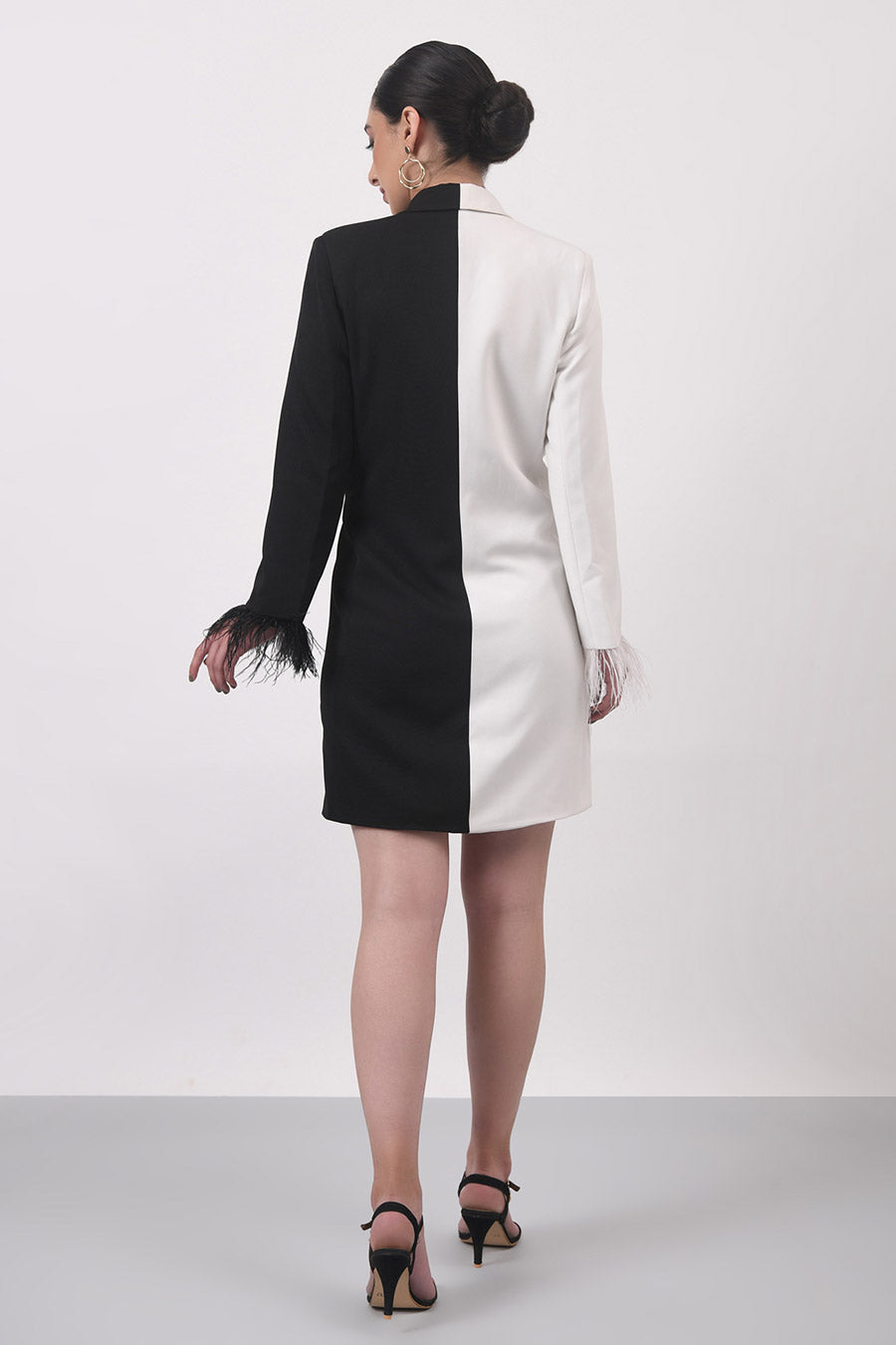 White & Black Mini Blazer Dress