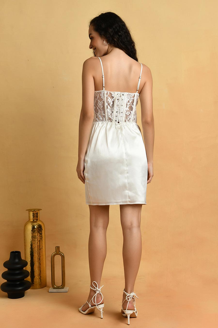 White Lace Corset Dress