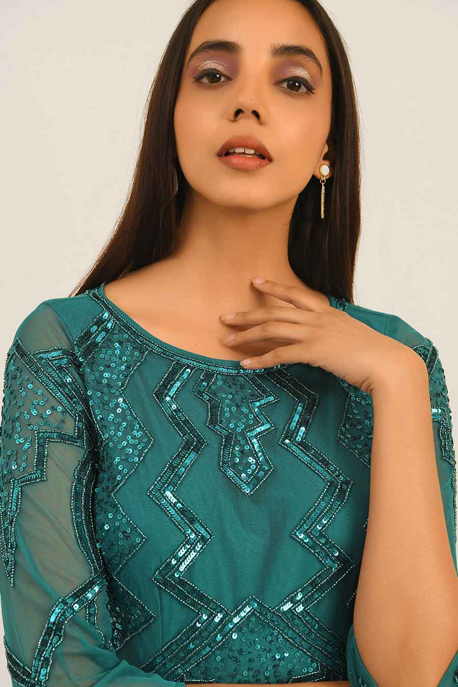 Teal Embellished Dress