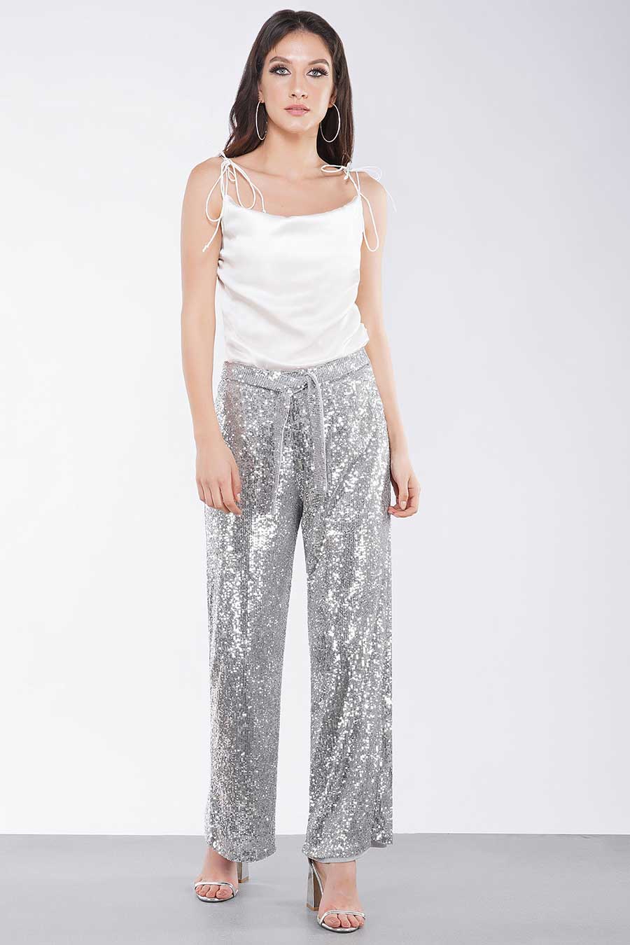 Silver Sequined Pants