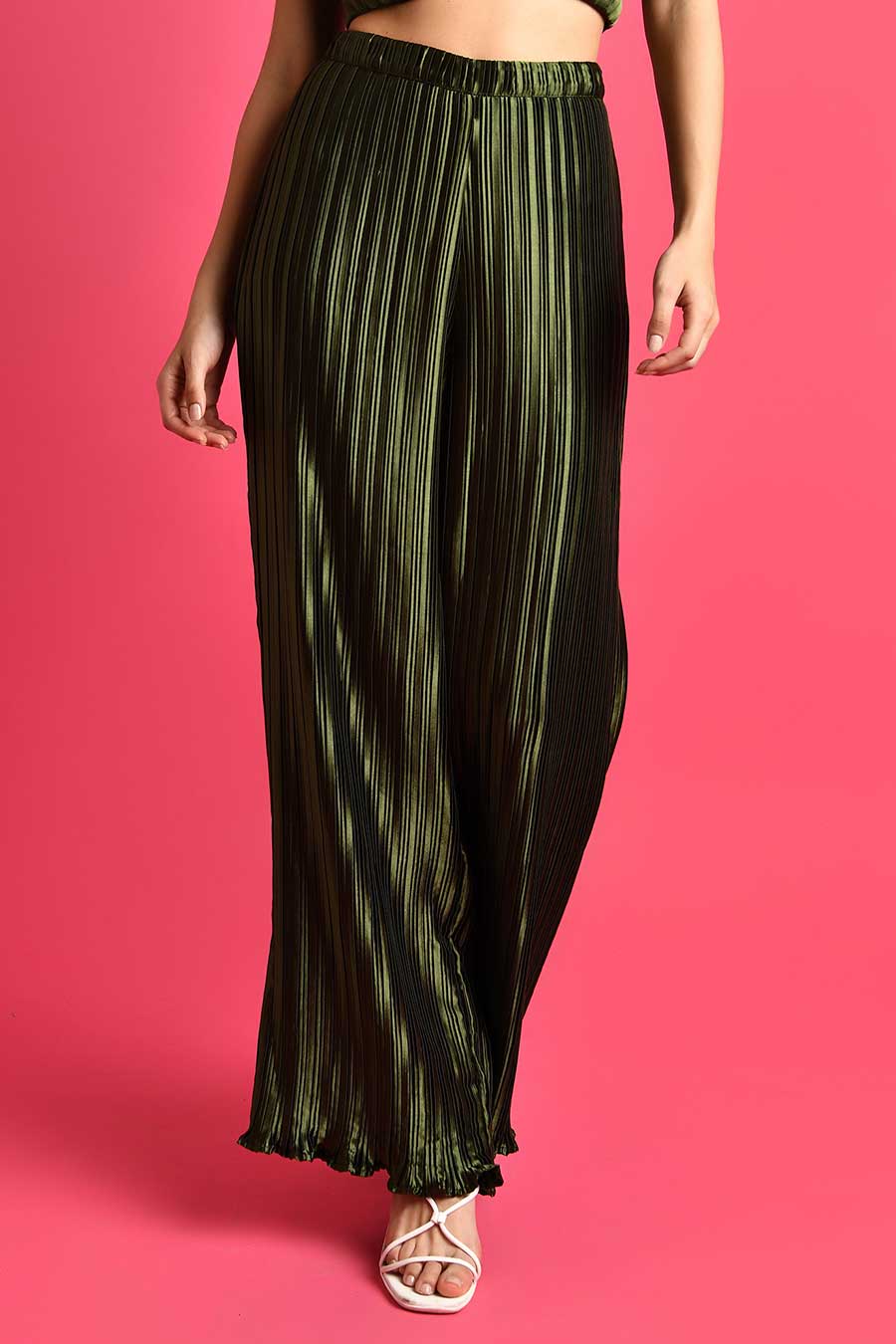 Green Pleated Pants