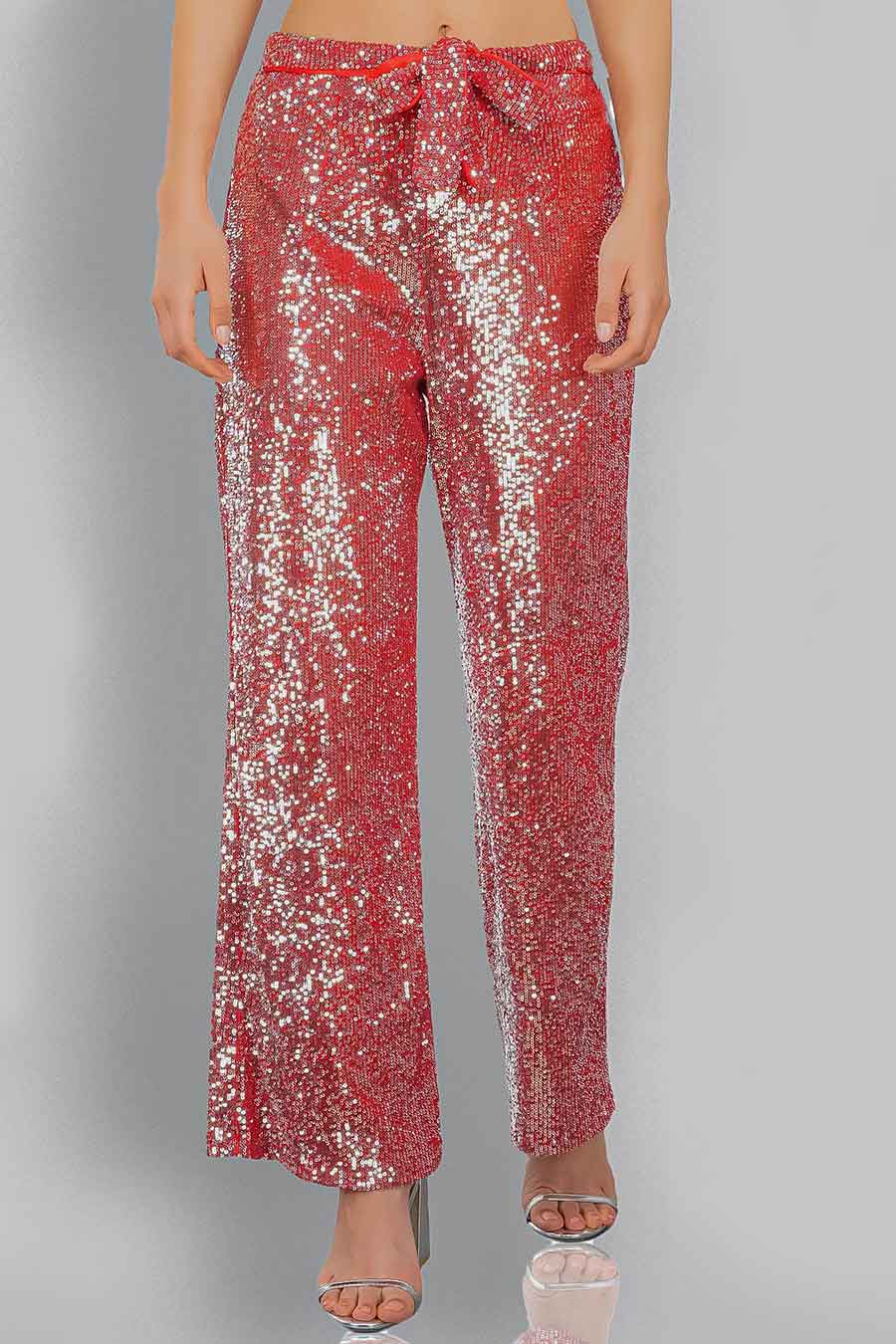 Red Sequined Pants