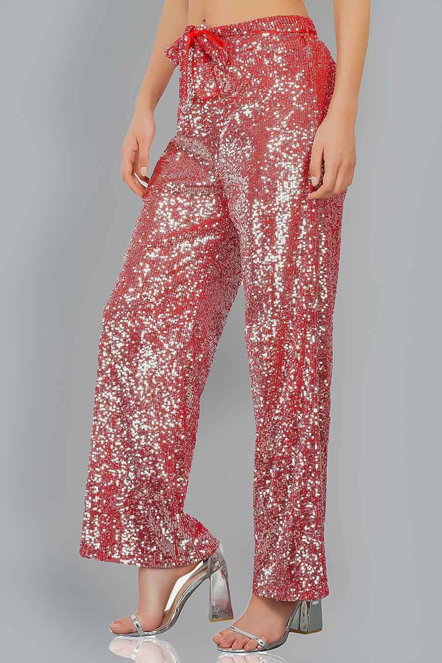 Red Sequined Pants