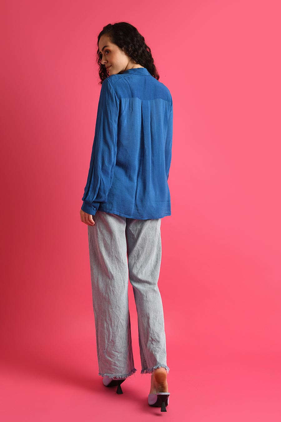 Blue Embellished Shirt