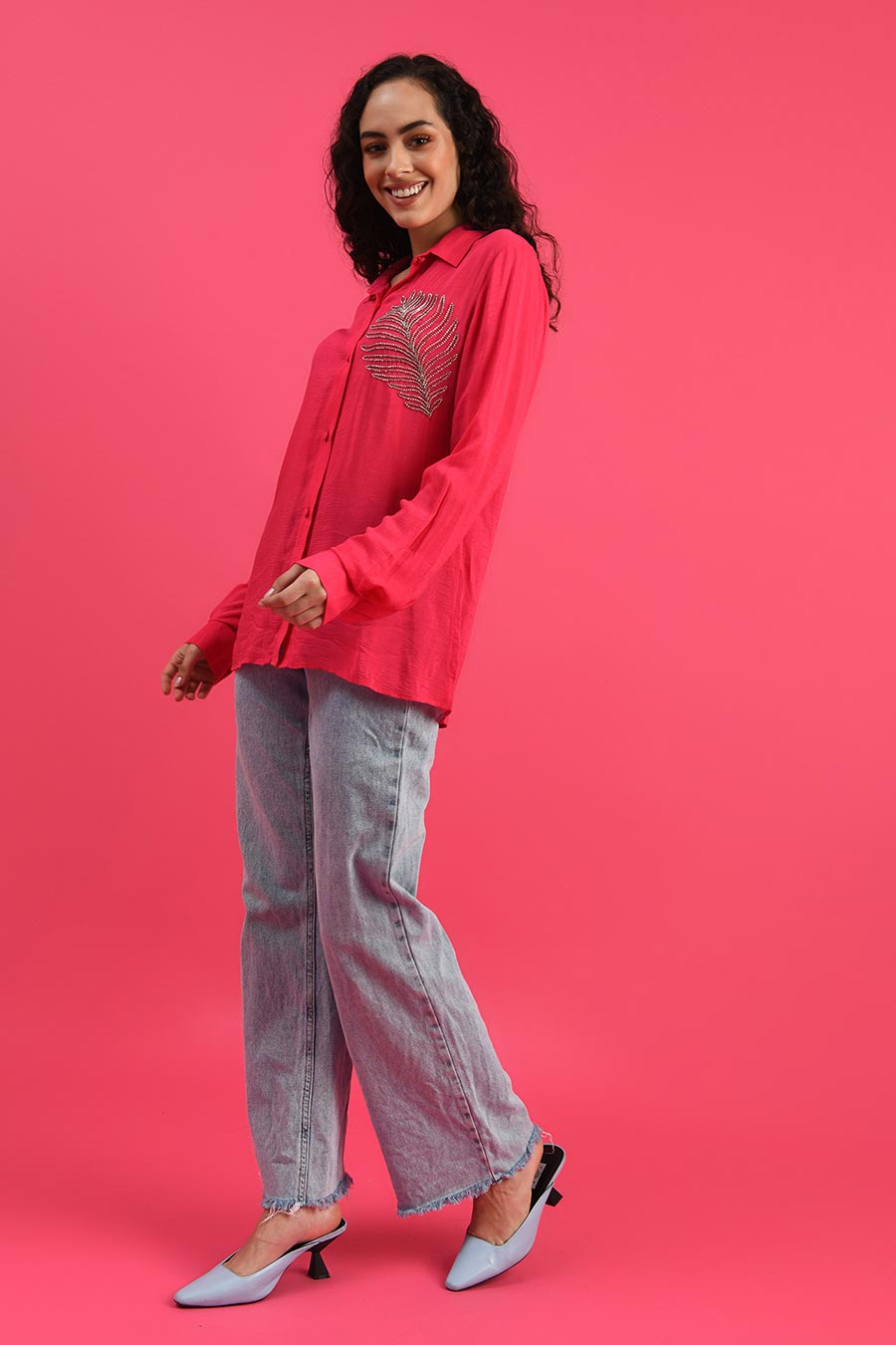 Pink Embellished Shirt