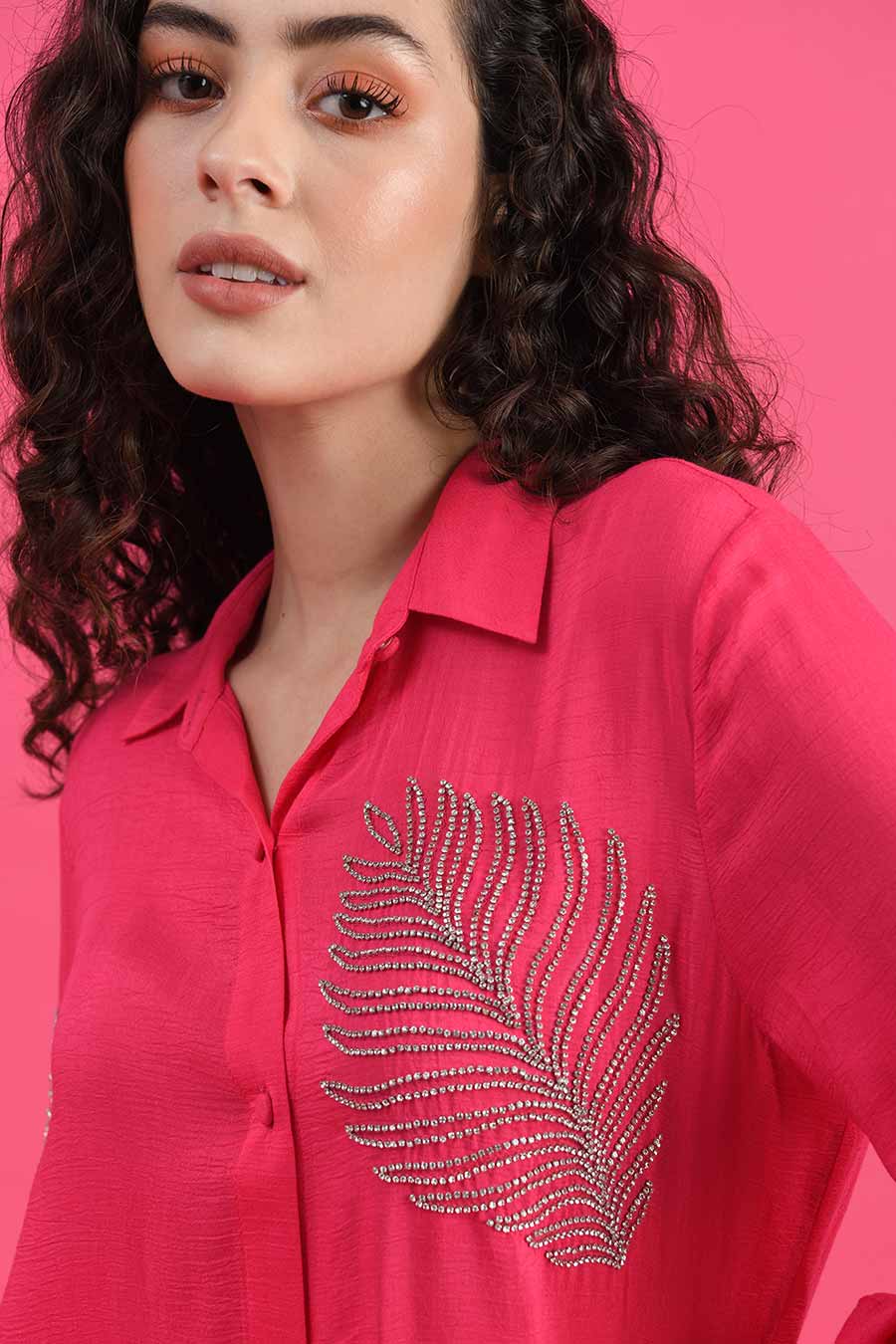 Pink Embellished Shirt