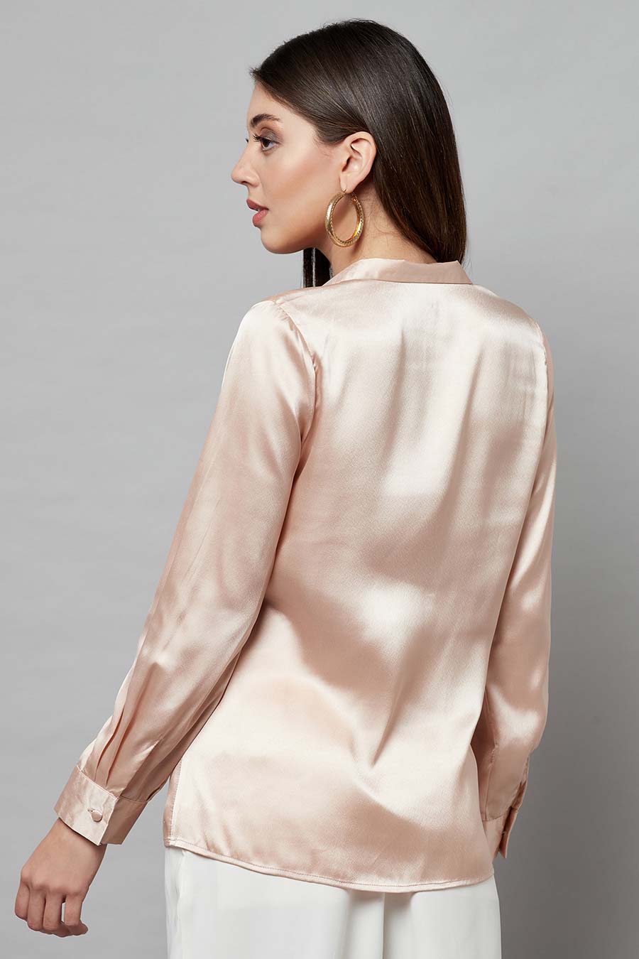 Beige Satin Shirt