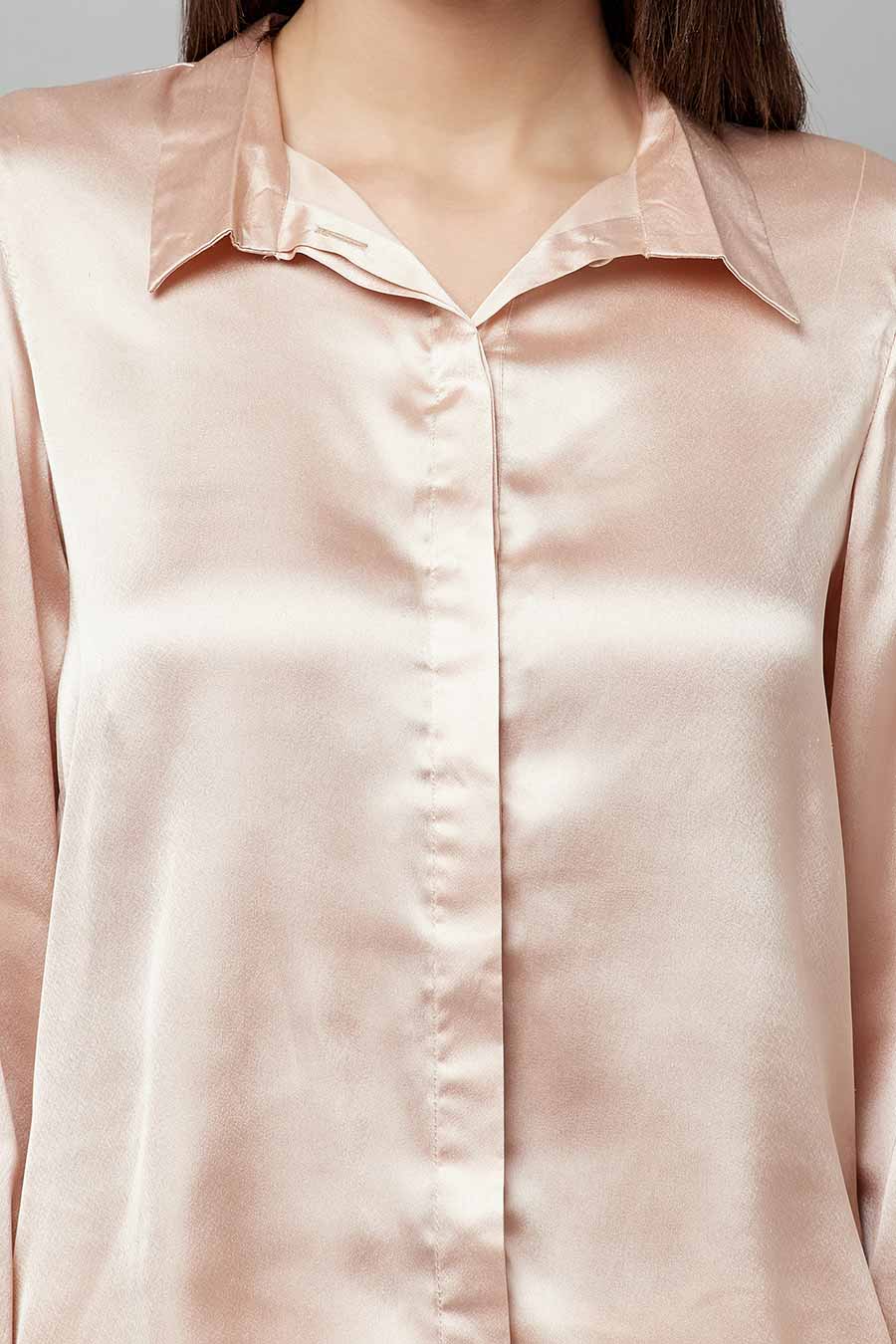 Beige Satin Shirt