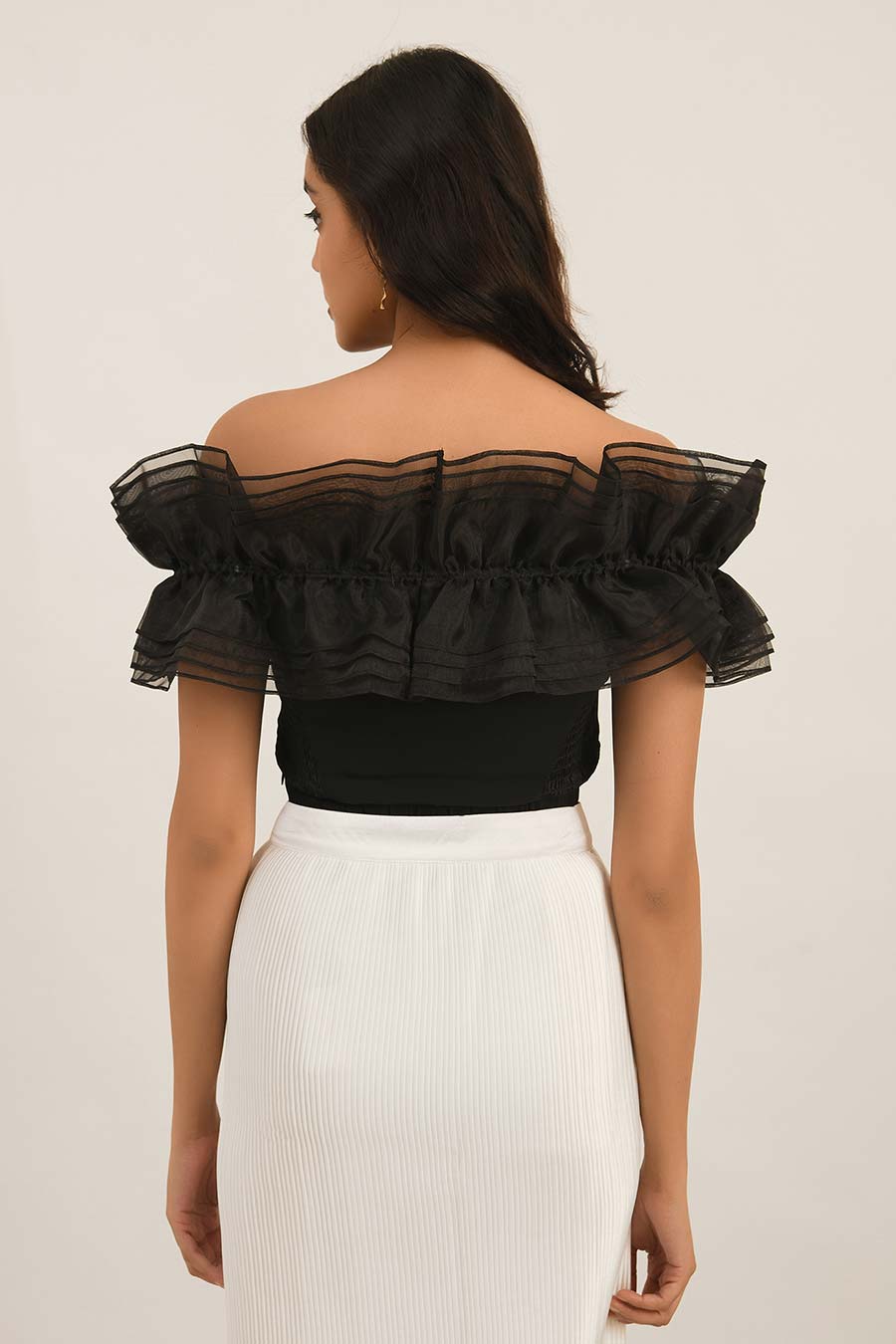 Black Ruffle Top