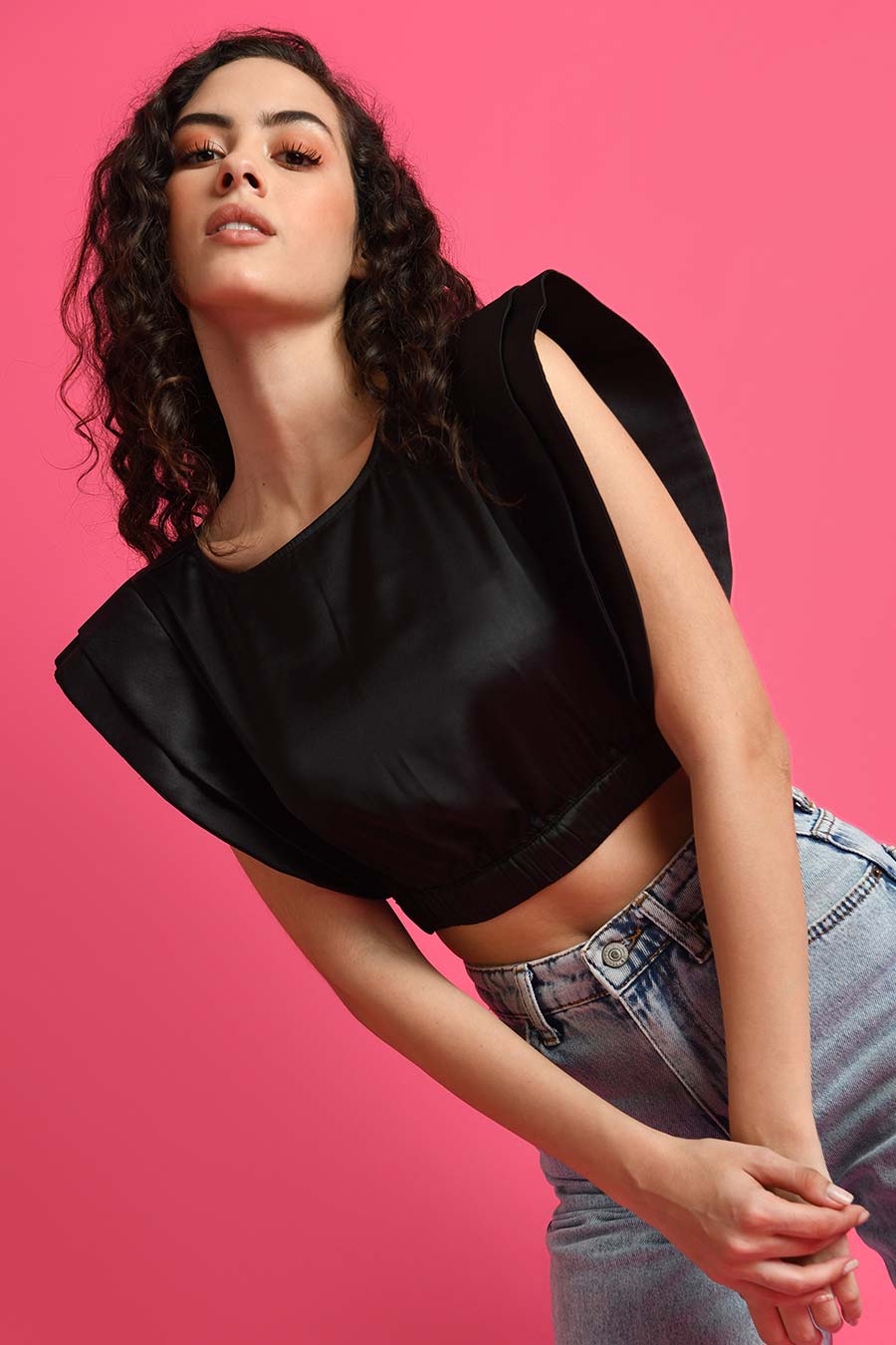 Black Satin Top