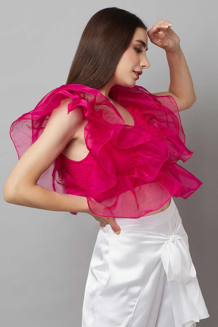 Pink Ruffle Top