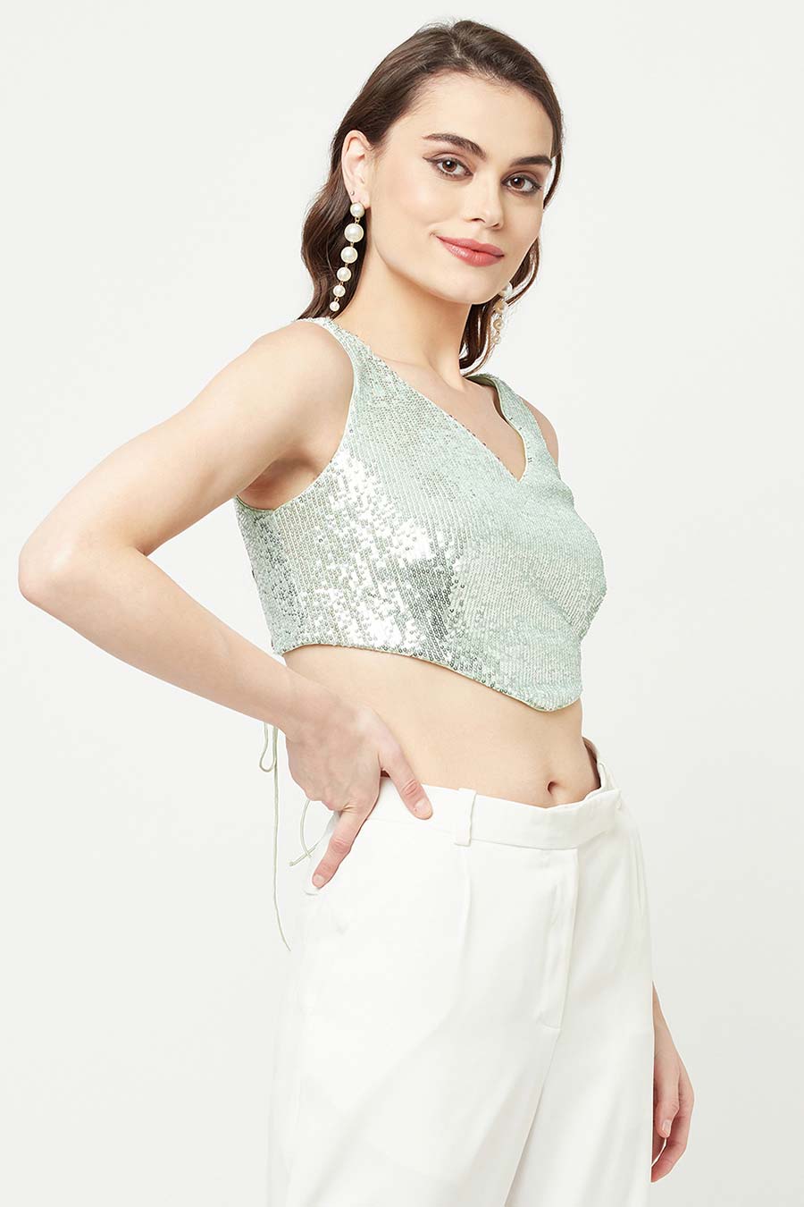 Silver Sequinned Top
