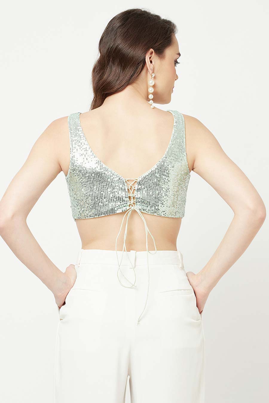 Silver Sequinned Top