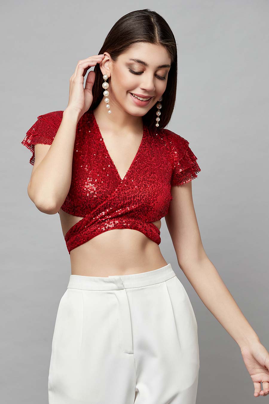 Red Sequinned Top