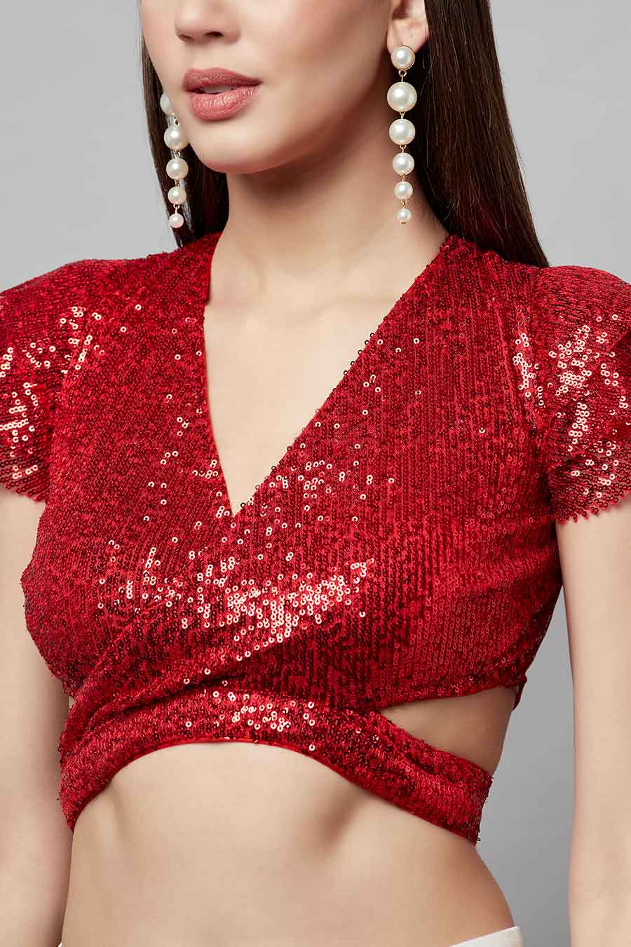 Red Sequinned Top