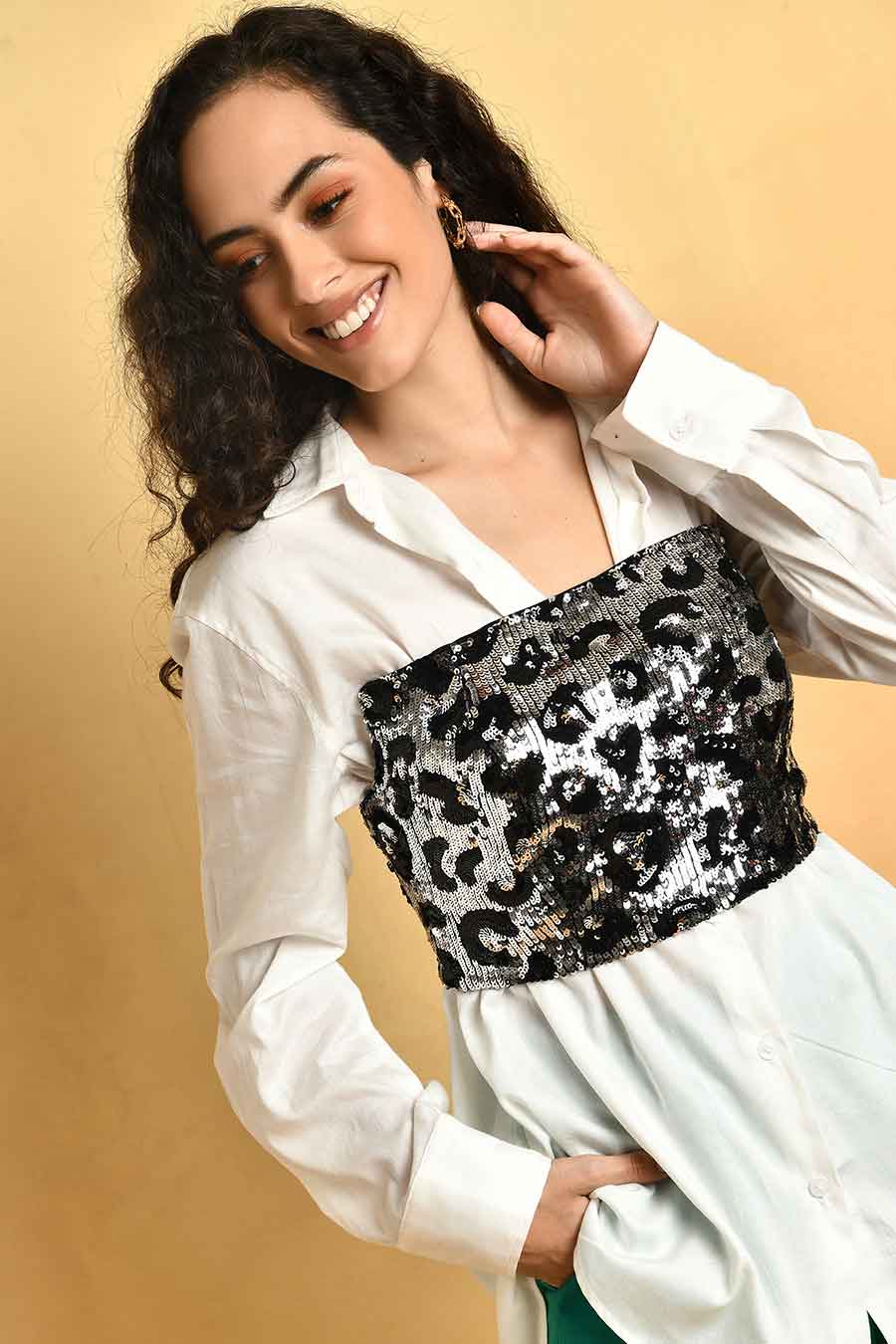 Silver Sequinned Top