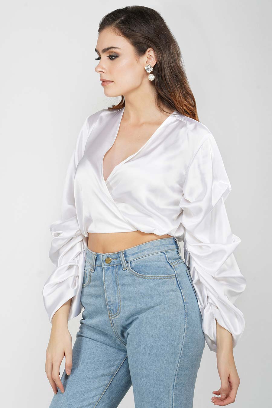 White Satin Top