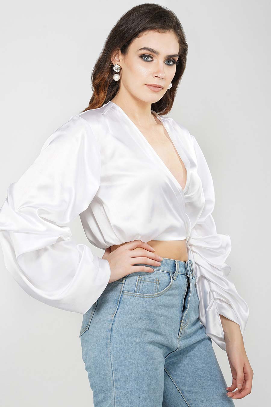 White Satin Top
