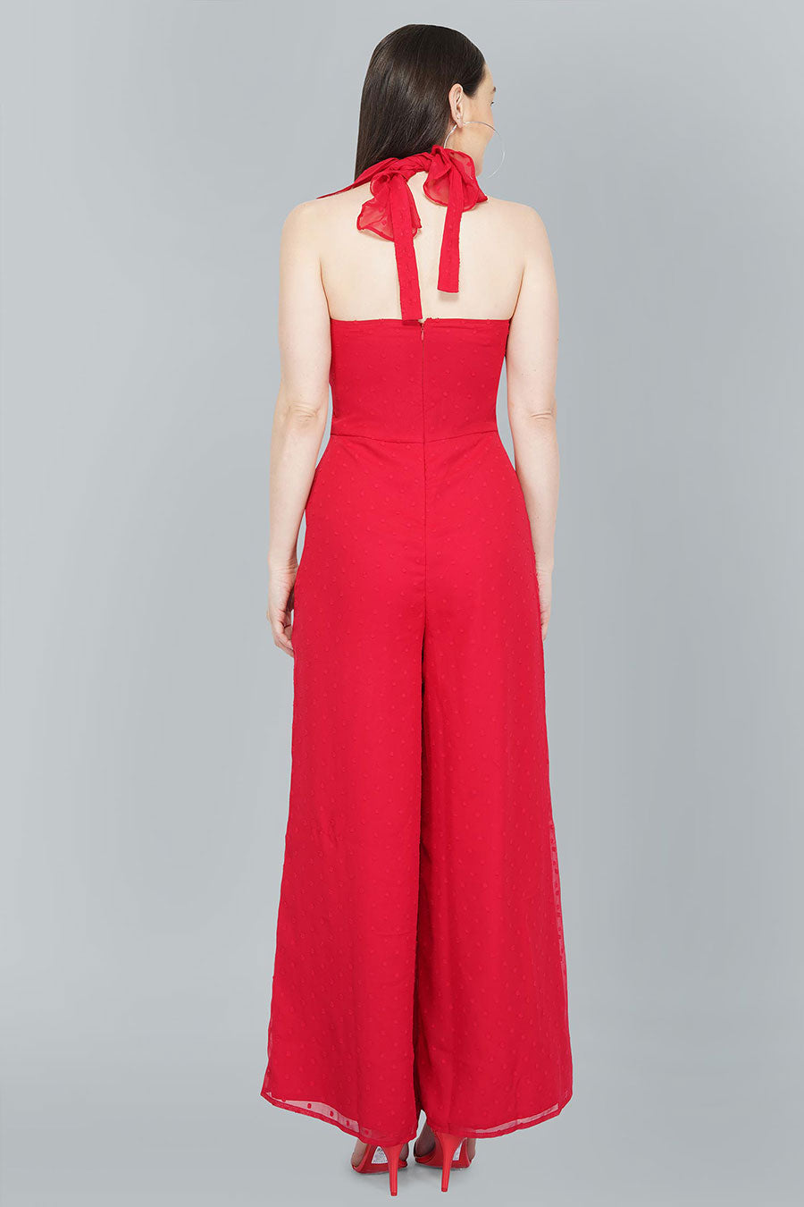 Red Dobby Jumpsuit