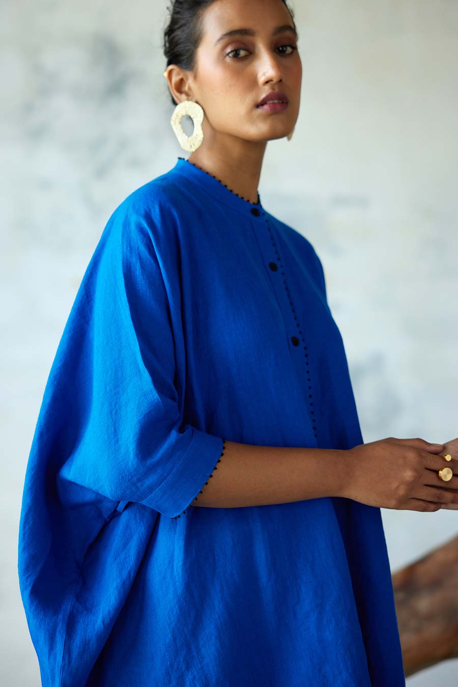 Blue Linen Kurta Set