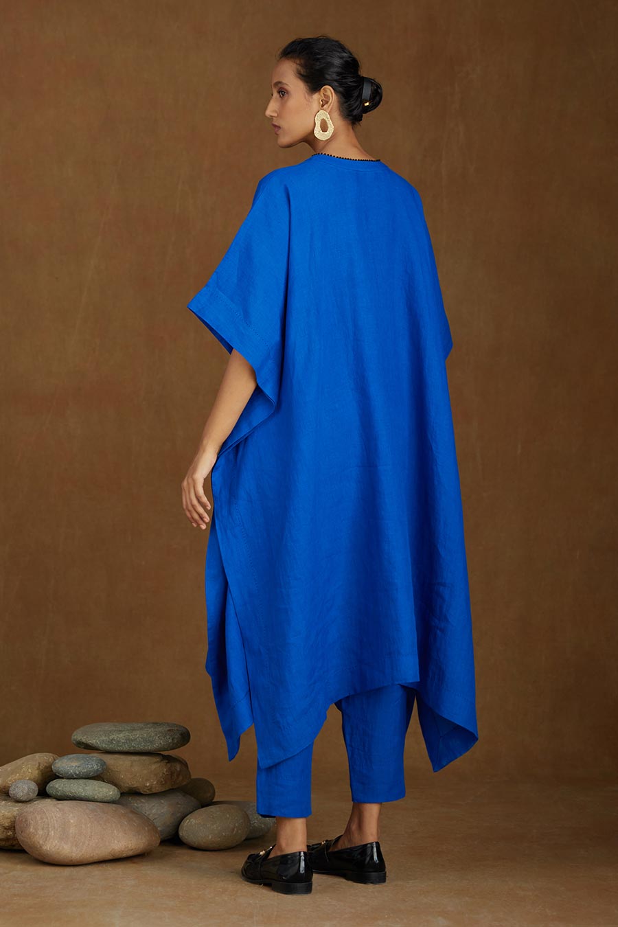 Blue Linen Kurta Set