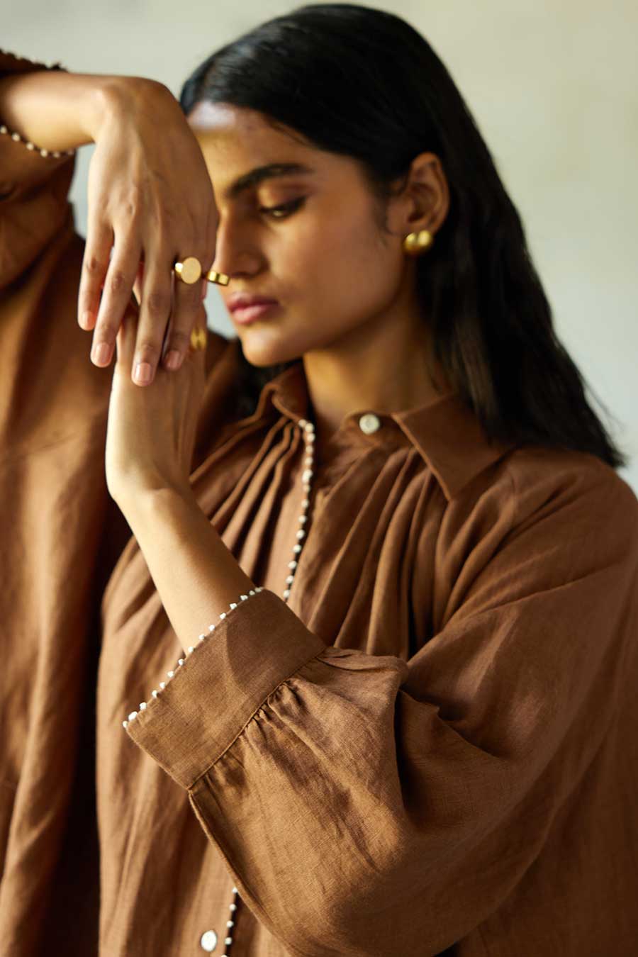 Brown Linen Dress