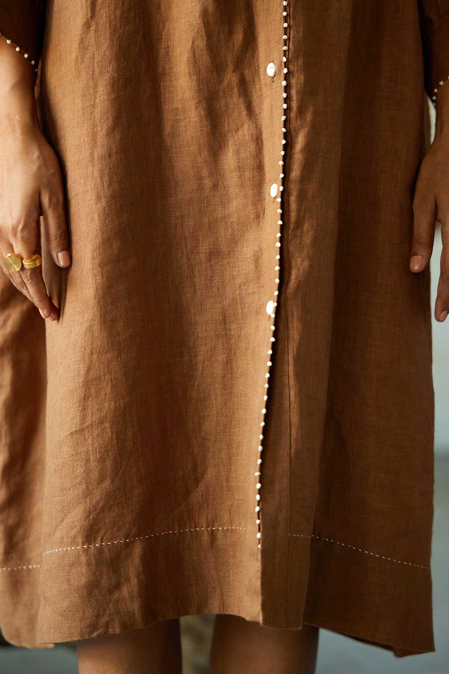 Brown Linen Dress