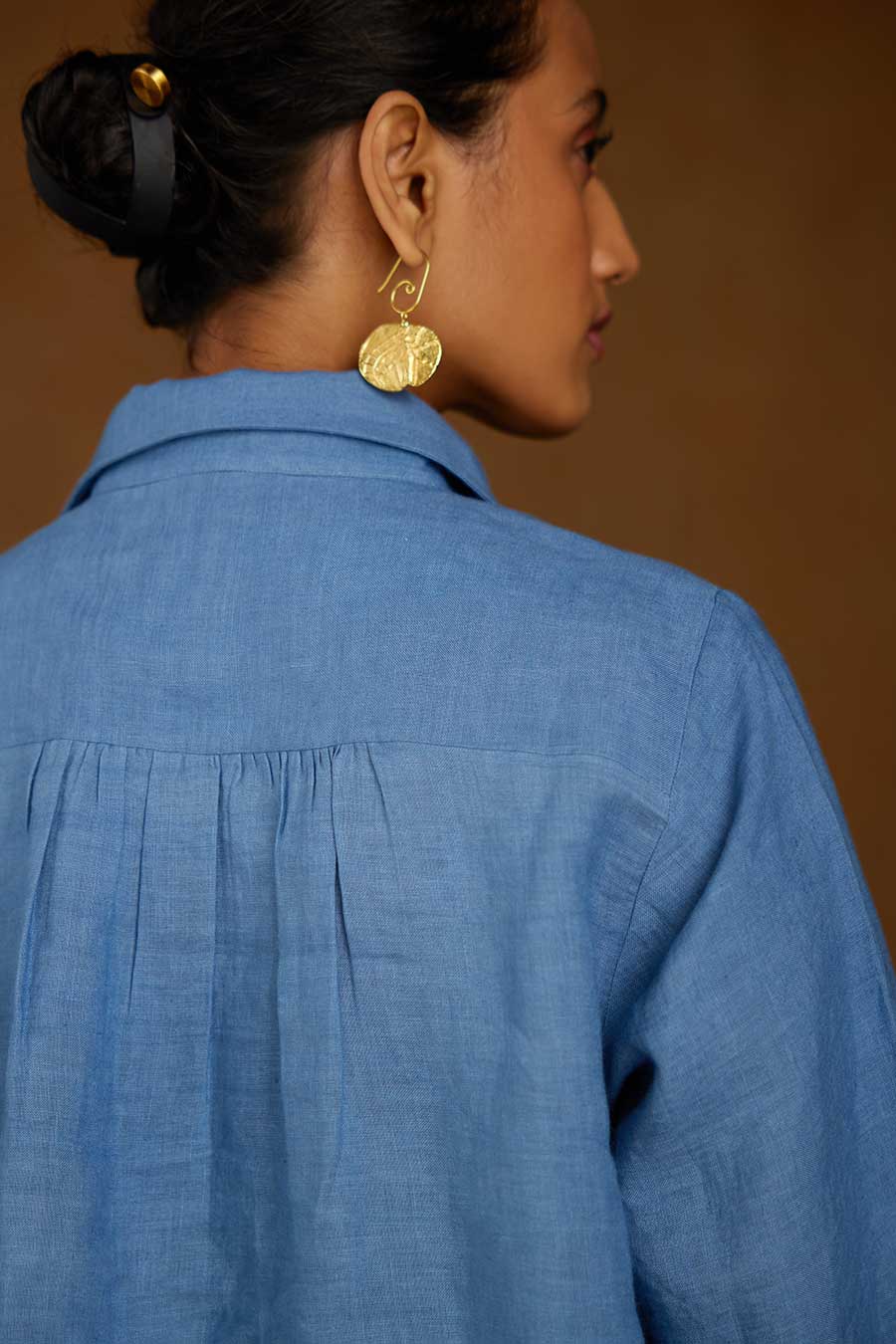 Blue Linen Kurta Set