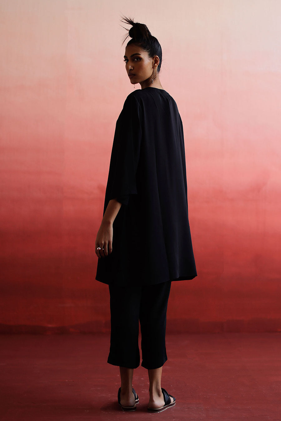 Black Embroidered Kurta & Pant Co-Ord Set