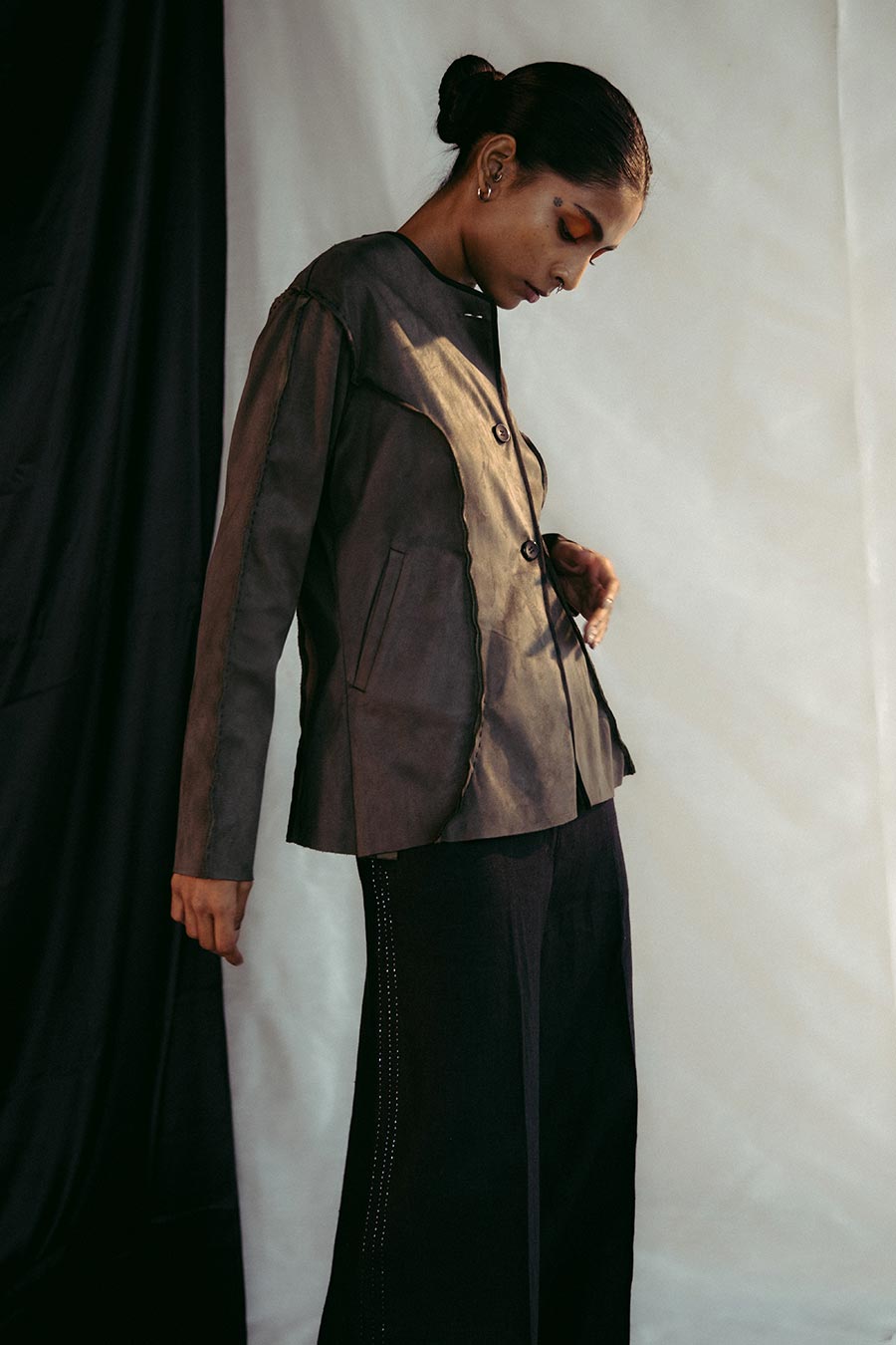 Green Embroidered Suede Jacket
