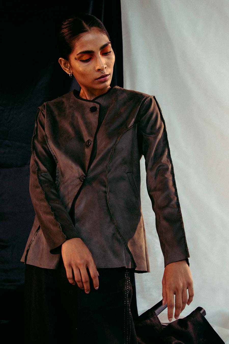 Green Embroidered Suede Jacket