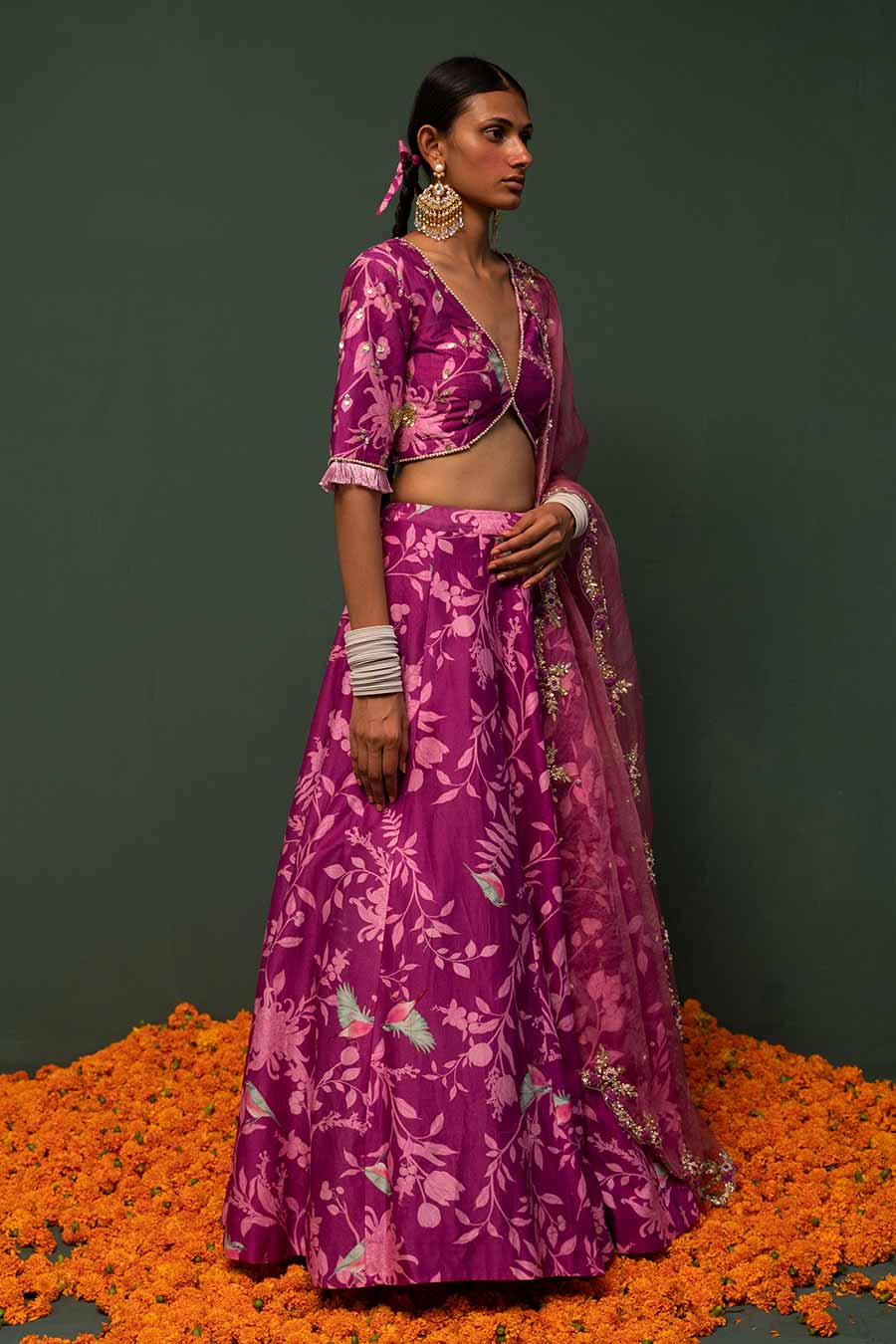 Masakali Magenta Printed Lehenga Set