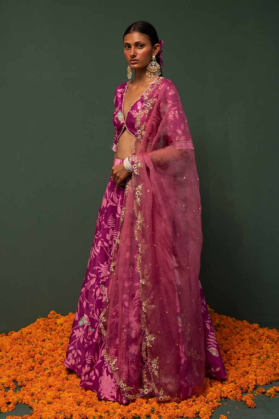 Masakali Magenta Printed Lehenga Set