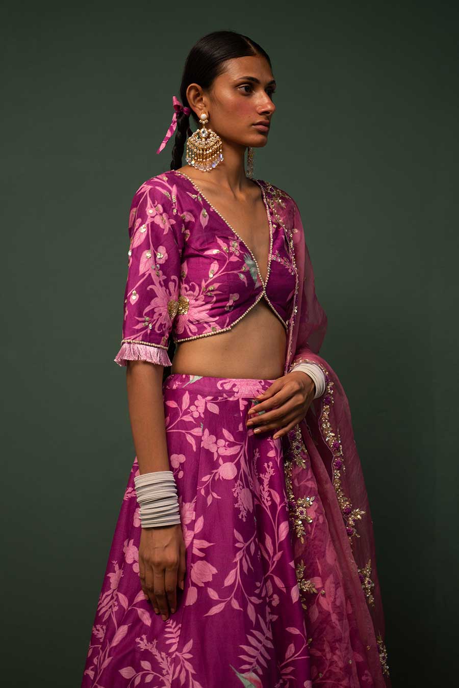 Masakali Magenta Printed Lehenga Set