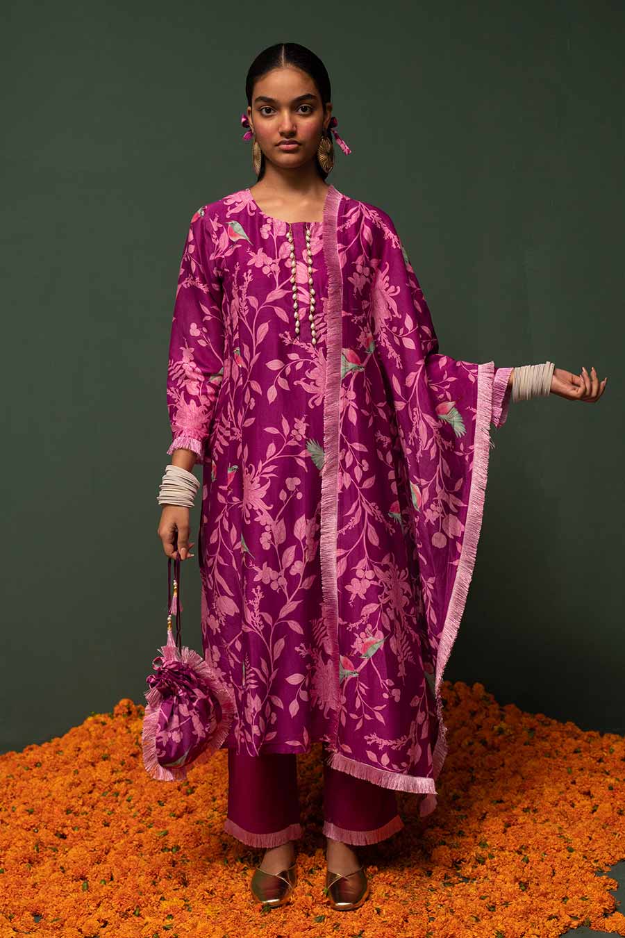 Masakali Magenta Printed Kurta Set