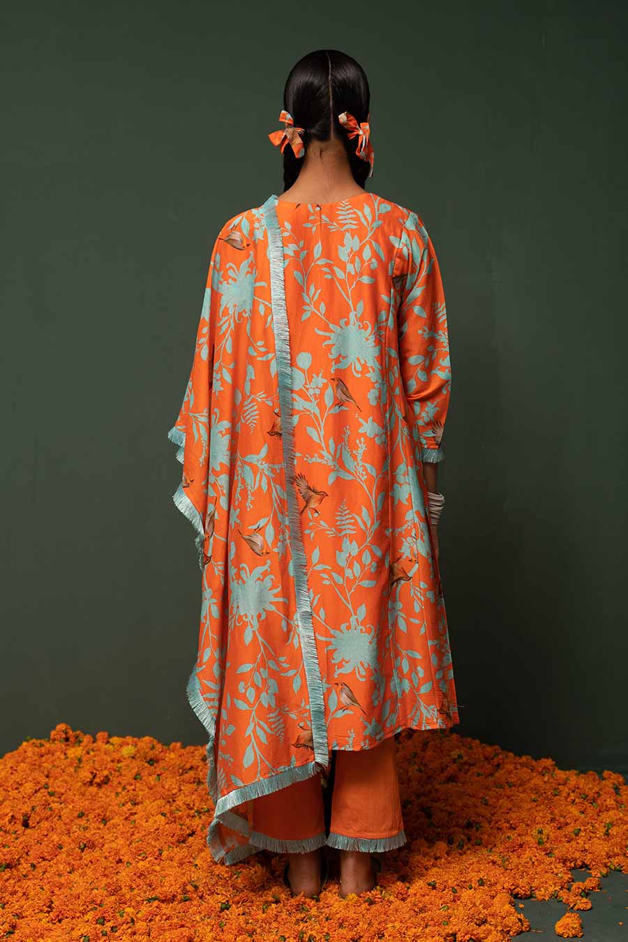 Masakali Orange Printed Kurta Set