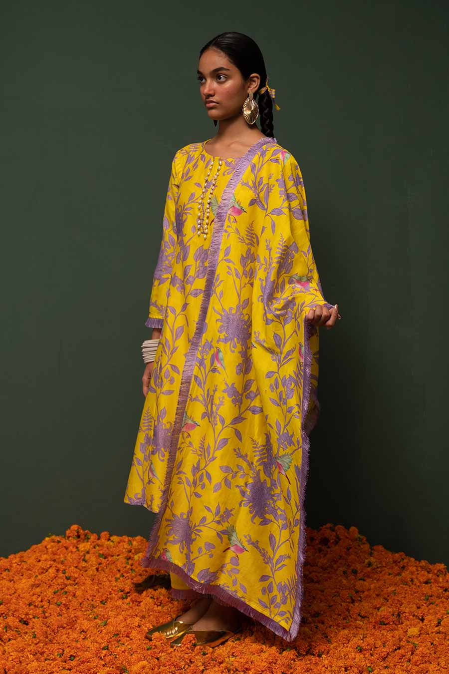 Masakali Yellow Printed Kurta Set