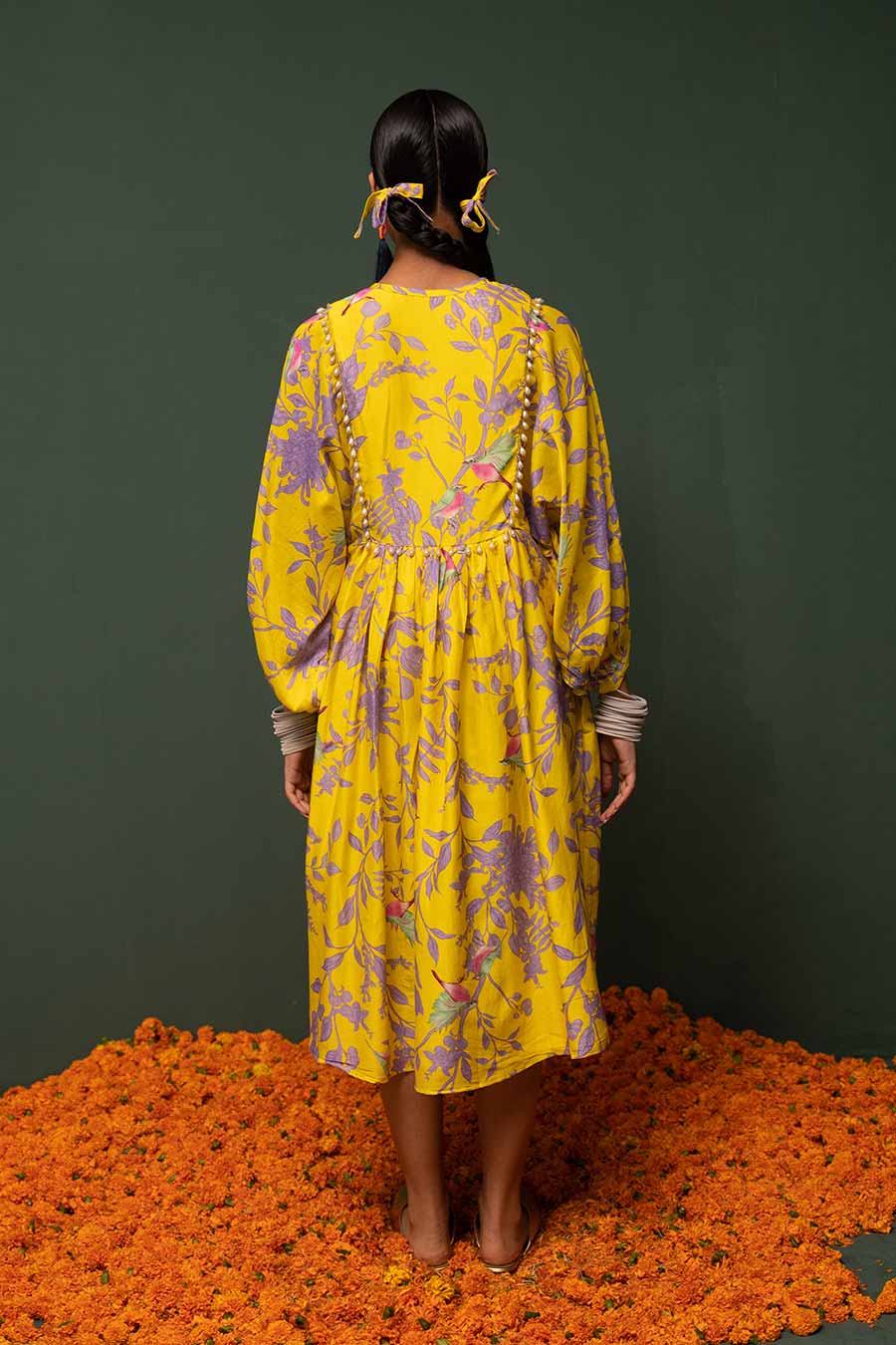 Masakali Yellow Embroidered Dress