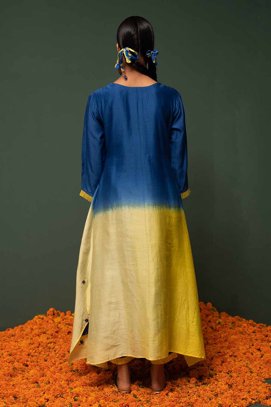 Masakali Blue Ombre Assymetric Kurta Set