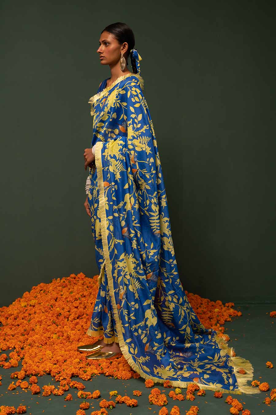 Masakali Blue Printed Saree