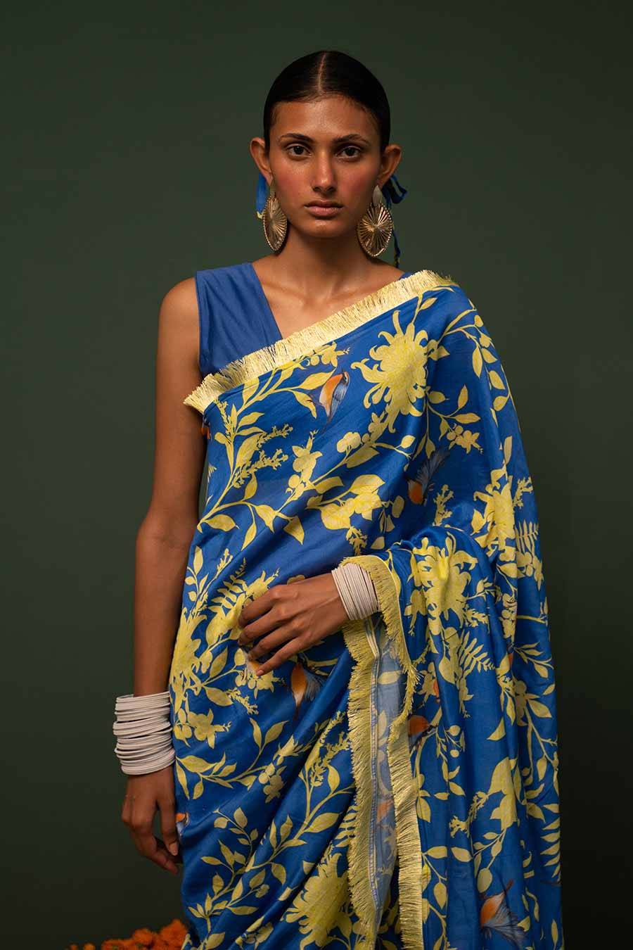 Masakali Blue Printed Saree
