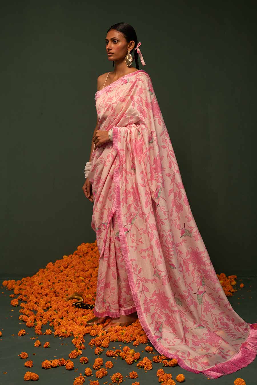 Masakali Pink Printed Saree