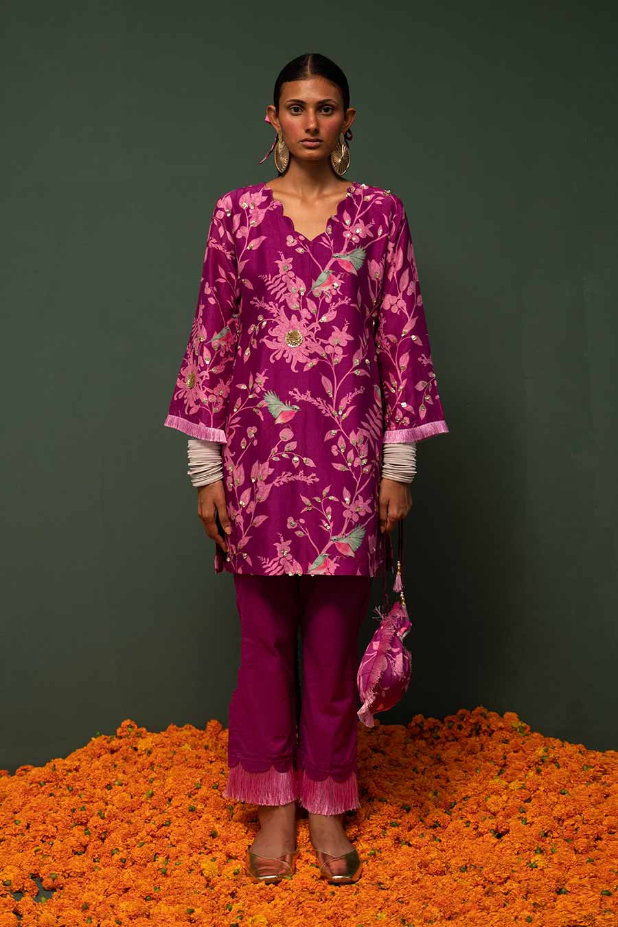 Masakali Magenta Short Kurta Set