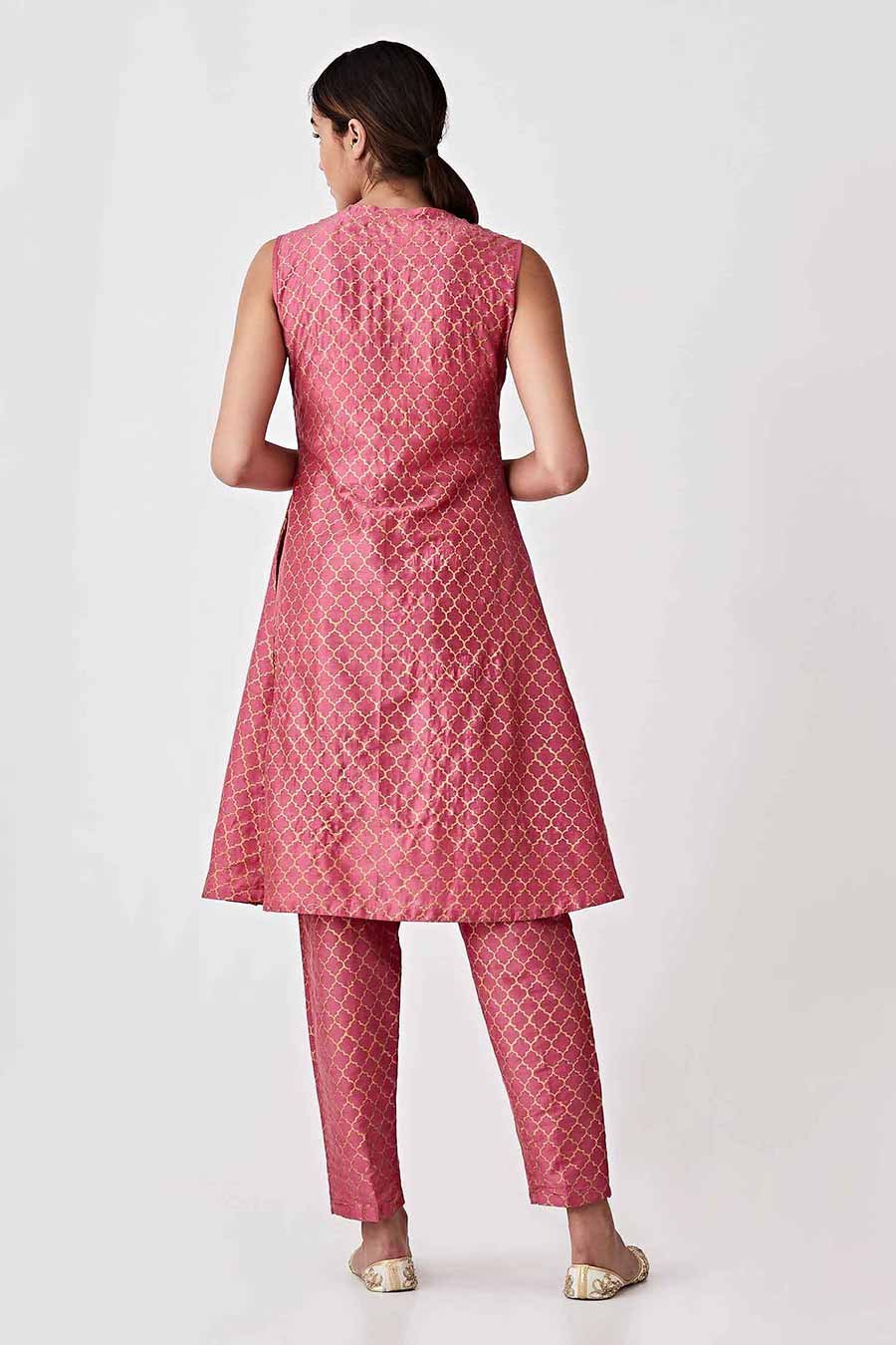 Plum Handblock Print Kurta & Pant Set