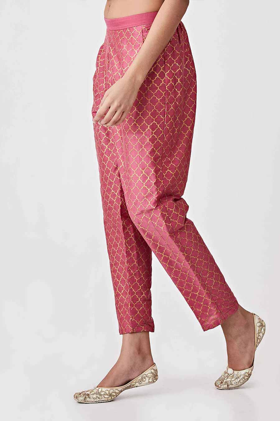 Plum Handblock Print Kurta & Pant Set