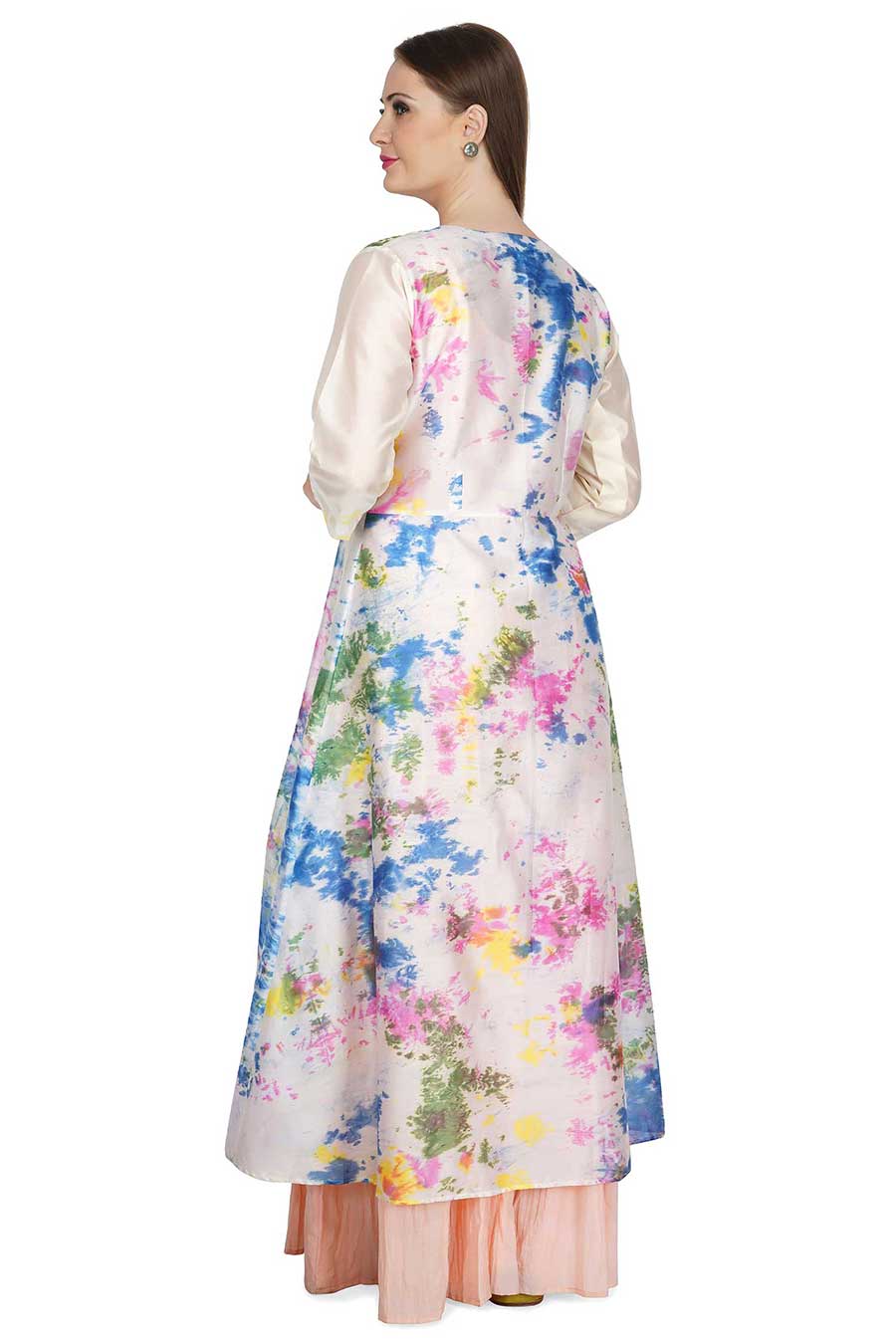 Marble Dyed Cream Jacket & Dress (Set of 2)