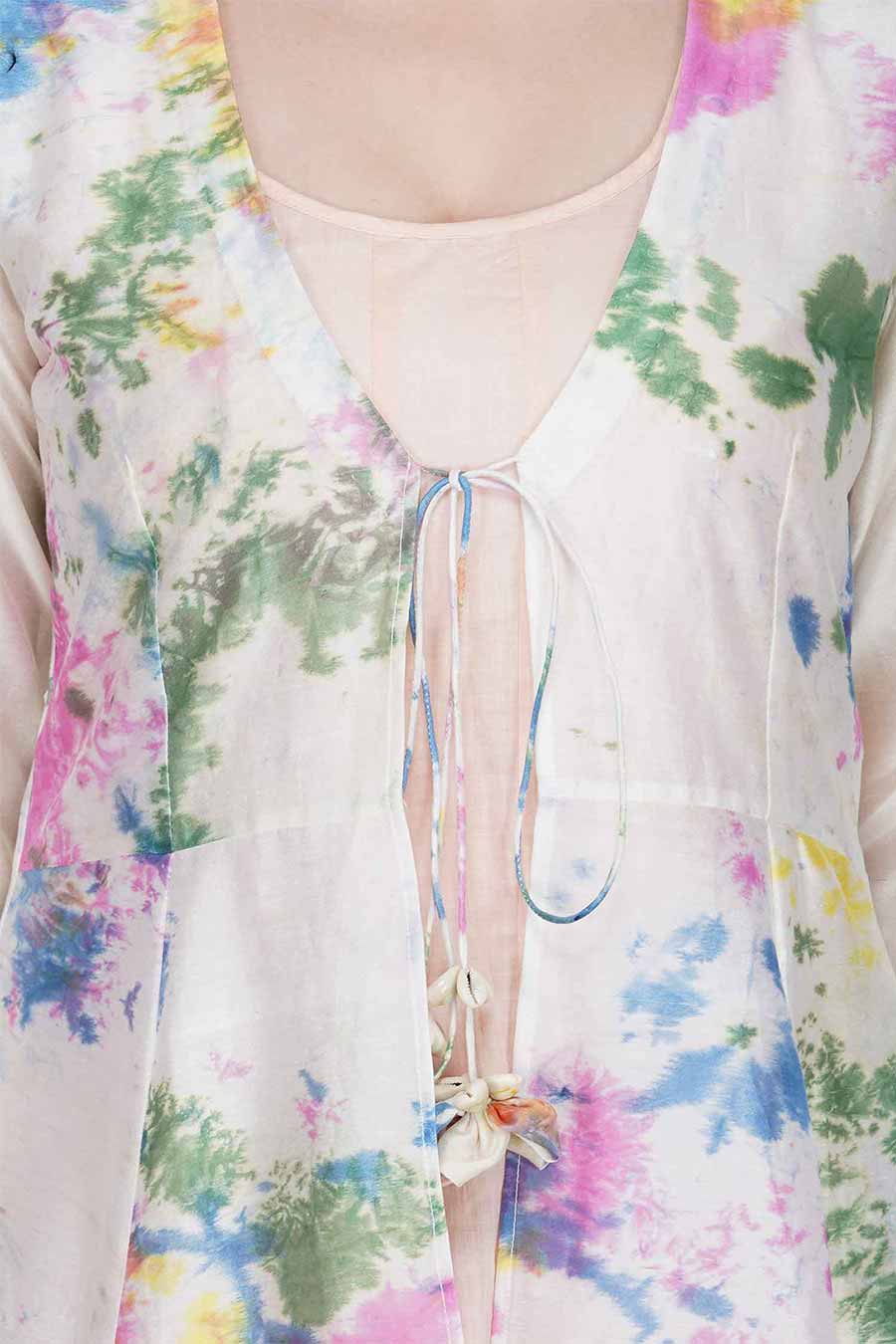 Marble Dyed Cream Jacket & Dress (Set of 2)