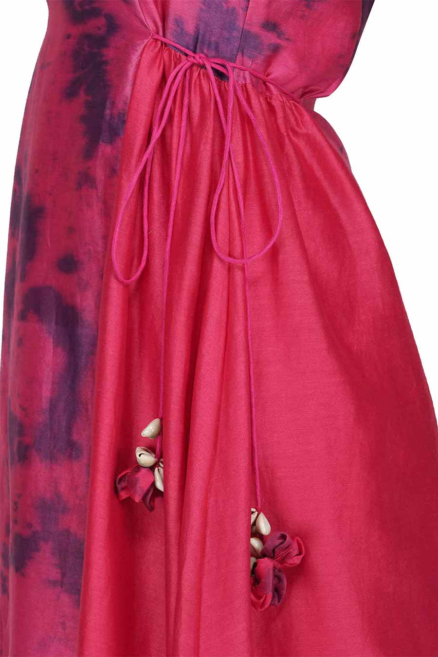Marble Dyed Maroon Panel Dress